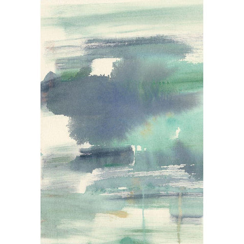 Feather Blue Horizon I Black Modern Wood Framed Art Print by Goldberger, Jennifer