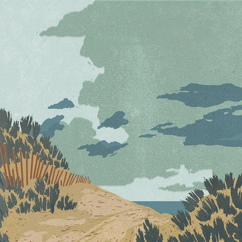 Hidden Dune II White Modern Wood Framed Art Print with Double Matting by Green, Jacob