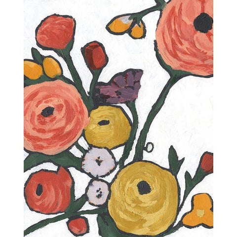 Stretching Blooms II White Modern Wood Framed Art Print by Warren, Annie
