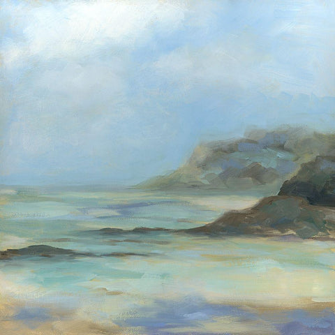 Calm Seas Black Modern Wood Framed Art Print with Double Matting by Keusder, Danusia