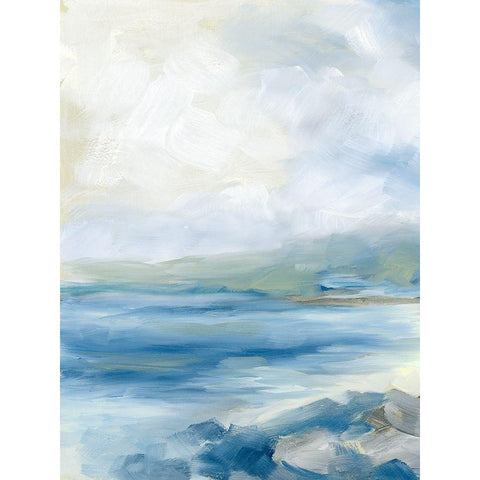 Rocky Shoreline Gold Ornate Wood Framed Art Print with Double Matting by Keusder, Danusia