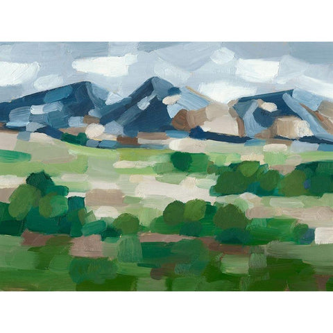 Blue Ridge Valley I Gold Ornate Wood Framed Art Print with Double Matting by Harper, Ethan