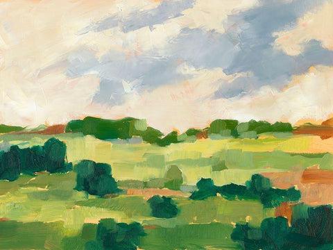 Scattered Trees I Black Ornate Wood Framed Art Print with Double Matting by Harper, Ethan