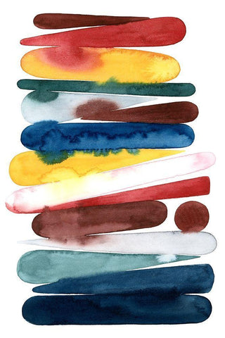 Rainbow Strata I White Modern Wood Framed Art Print with Double Matting by Popp, Grace