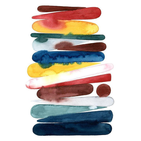 Rainbow Strata I White Modern Wood Framed Art Print by Popp, Grace