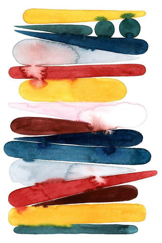 Rainbow Strata II Black Ornate Wood Framed Art Print with Double Matting by Popp, Grace