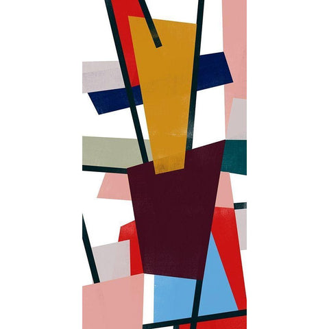 Polygon Mobile II Black Modern Wood Framed Art Print by Vess, June Erica
