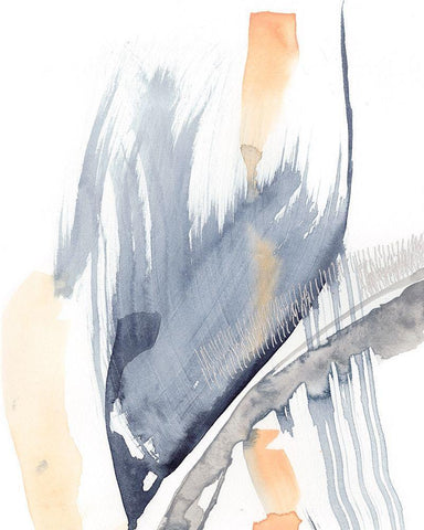 Congruity I White Modern Wood Framed Art Print with Double Matting by Goldberger, Jennifer