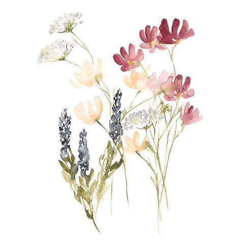 Lobelia Garden I Black Modern Wood Framed Art Print with Double Matting by Goldberger, Jennifer