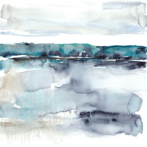 View Across the Lake I Gold Ornate Wood Framed Art Print with Double Matting by Goldberger, Jennifer