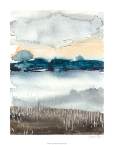 Lakeview Sunset I Black Ornate Wood Framed Art Print with Double Matting by Goldberger, Jennifer