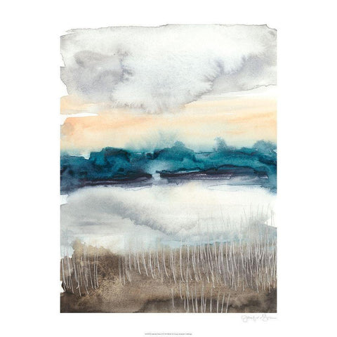 Lakeview Sunset II Gold Ornate Wood Framed Art Print with Double Matting by Goldberger, Jennifer