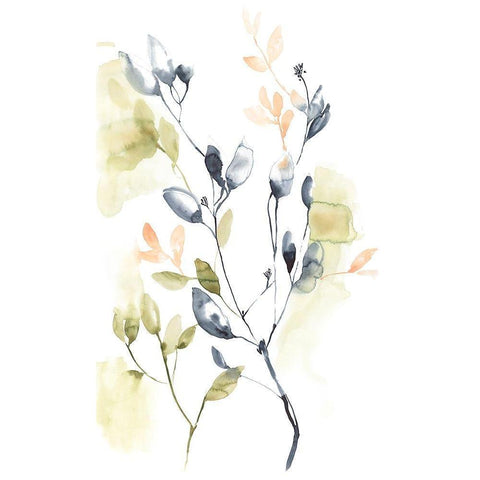 Sweet Leaves I Black Modern Wood Framed Art Print with Double Matting by Goldberger, Jennifer