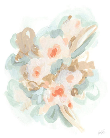 Bouquet Illusion I White Modern Wood Framed Art Print with Double Matting by Vess, June Erica