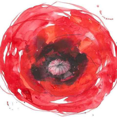 Kinetic Poppy I White Modern Wood Framed Art Print by Goldberger, Jennifer