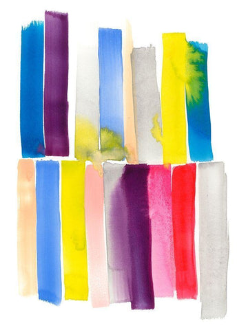 Lined Up I White Modern Wood Framed Art Print with Double Matting by Goldberger, Jennifer