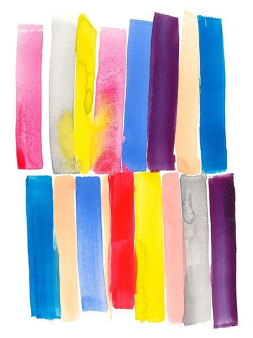 Lined Up II White Modern Wood Framed Art Print with Double Matting by Goldberger, Jennifer