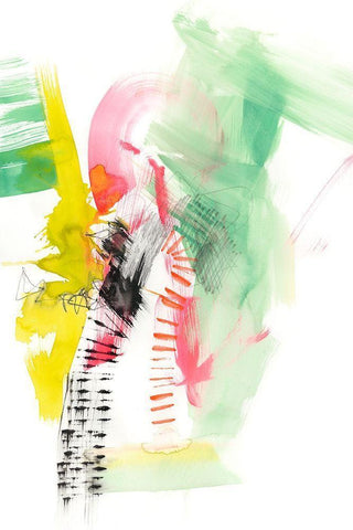 Neon Playground I Black Ornate Wood Framed Art Print with Double Matting by Goldberger, Jennifer