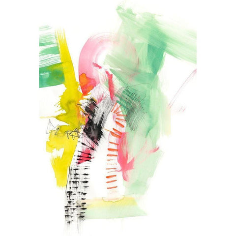 Neon Playground I White Modern Wood Framed Art Print by Goldberger, Jennifer