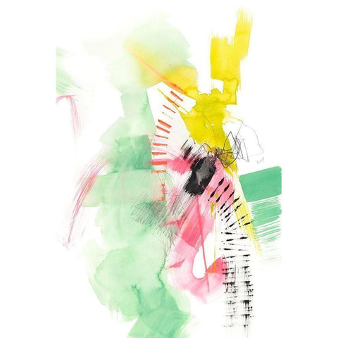 Neon Playground II White Modern Wood Framed Art Print by Goldberger, Jennifer