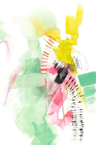 Neon Playground II Black Ornate Wood Framed Art Print with Double Matting by Goldberger, Jennifer