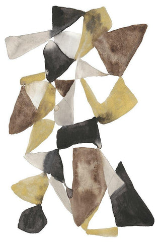 Mod in Neutrals I Black Ornate Wood Framed Art Print with Double Matting by Goldberger, Jennifer