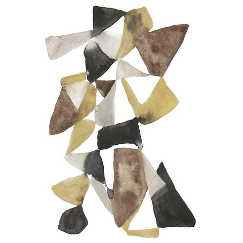 Mod in Neutrals I Black Modern Wood Framed Art Print by Goldberger, Jennifer