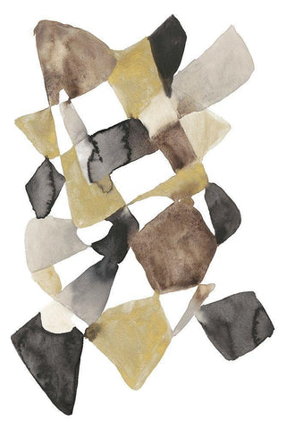 Mod in Neutrals II Black Ornate Wood Framed Art Print with Double Matting by Goldberger, Jennifer