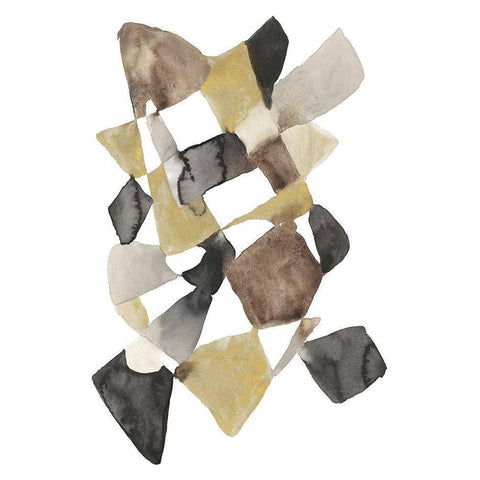 Mod in Neutrals II Gold Ornate Wood Framed Art Print with Double Matting by Goldberger, Jennifer
