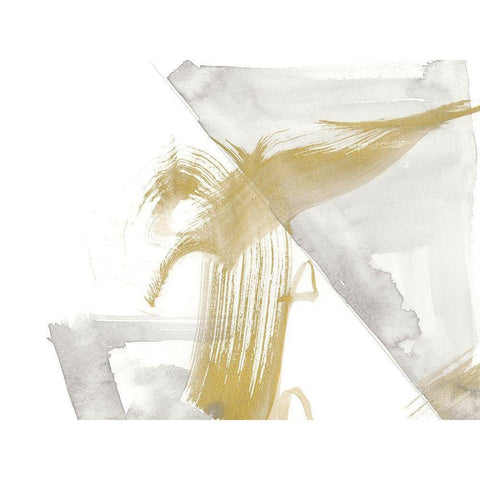 Gold and Grey Exploration I Black Modern Wood Framed Art Print by Goldberger, Jennifer