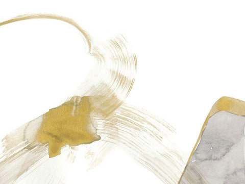 Gold and Grey Exploration II White Modern Wood Framed Art Print with Double Matting by Goldberger, Jennifer