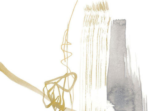 Gold and Grey Exploration III Black Ornate Wood Framed Art Print with Double Matting by Goldberger, Jennifer