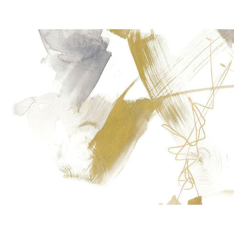 Gold and Grey Exploration IV Black Modern Wood Framed Art Print with Double Matting by Goldberger, Jennifer