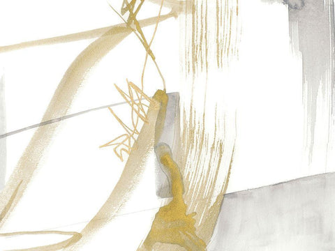 Gold and Grey Exploration VI White Modern Wood Framed Art Print with Double Matting by Goldberger, Jennifer