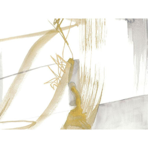 Gold and Grey Exploration VI Black Modern Wood Framed Art Print with Double Matting by Goldberger, Jennifer