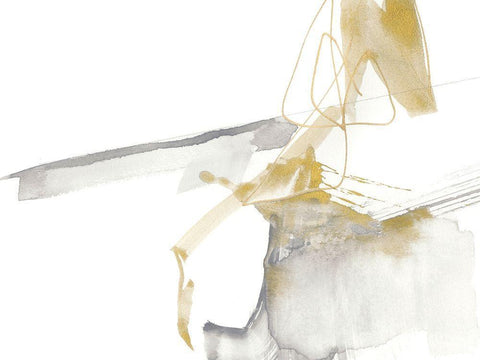 Gold and Grey Exploration VII White Modern Wood Framed Art Print with Double Matting by Goldberger, Jennifer