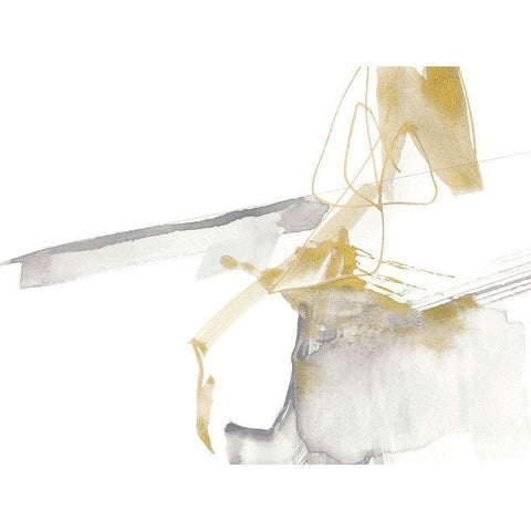 Gold and Grey Exploration VII Black Modern Wood Framed Art Print by Goldberger, Jennifer