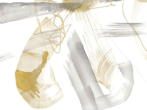 Gold and Grey Exploration VIII White Modern Wood Framed Art Print with Double Matting by Goldberger, Jennifer