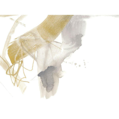 Gold and Grey Exploration IX White Modern Wood Framed Art Print by Goldberger, Jennifer