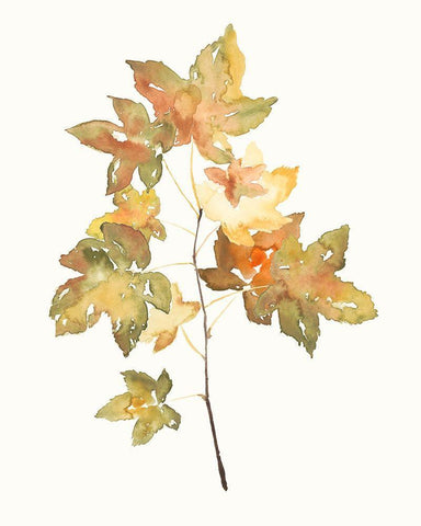 Fall Study I White Modern Wood Framed Art Print with Double Matting by Goldberger, Jennifer