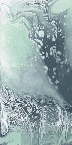 Waterflow I White Modern Wood Framed Art Print with Double Matting by Goldberger, Jennifer