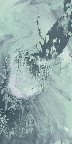 Waterflow II White Modern Wood Framed Art Print with Double Matting by Goldberger, Jennifer