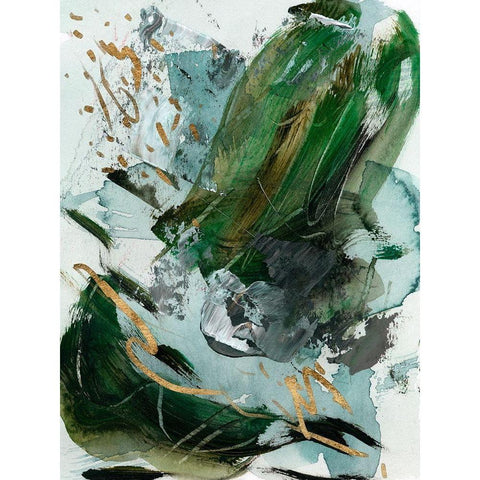 Dark Emerald III White Modern Wood Framed Art Print by Wang, Melissa