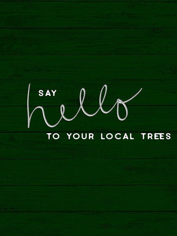 Hug a Tree I White Modern Wood Framed Art Print with Double Matting by Hambly, Anna