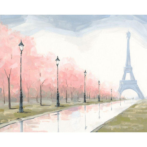 Paris au Printemps I White Modern Wood Framed Art Print by Green, Jacob