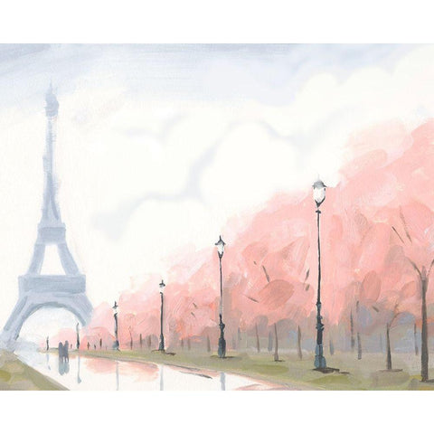 Paris au Printemps II Black Modern Wood Framed Art Print by Green, Jacob