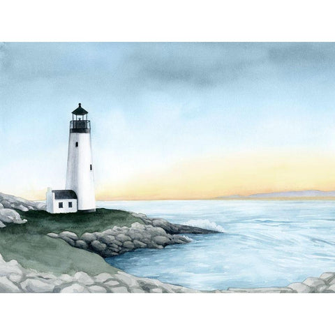 Lighthouse Bay I Black Modern Wood Framed Art Print with Double Matting by Popp, Grace