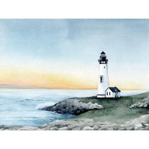 Lighthouse Bay II Black Modern Wood Framed Art Print with Double Matting by Popp, Grace