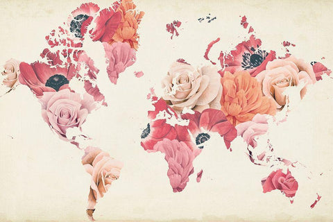 Earth Laughs in Flowers Black Ornate Wood Framed Art Print with Double Matting by Popp, Grace