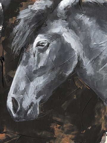 Tribeca Horse II White Modern Wood Framed Art Print with Double Matting by Parker, Jennifer Paxton